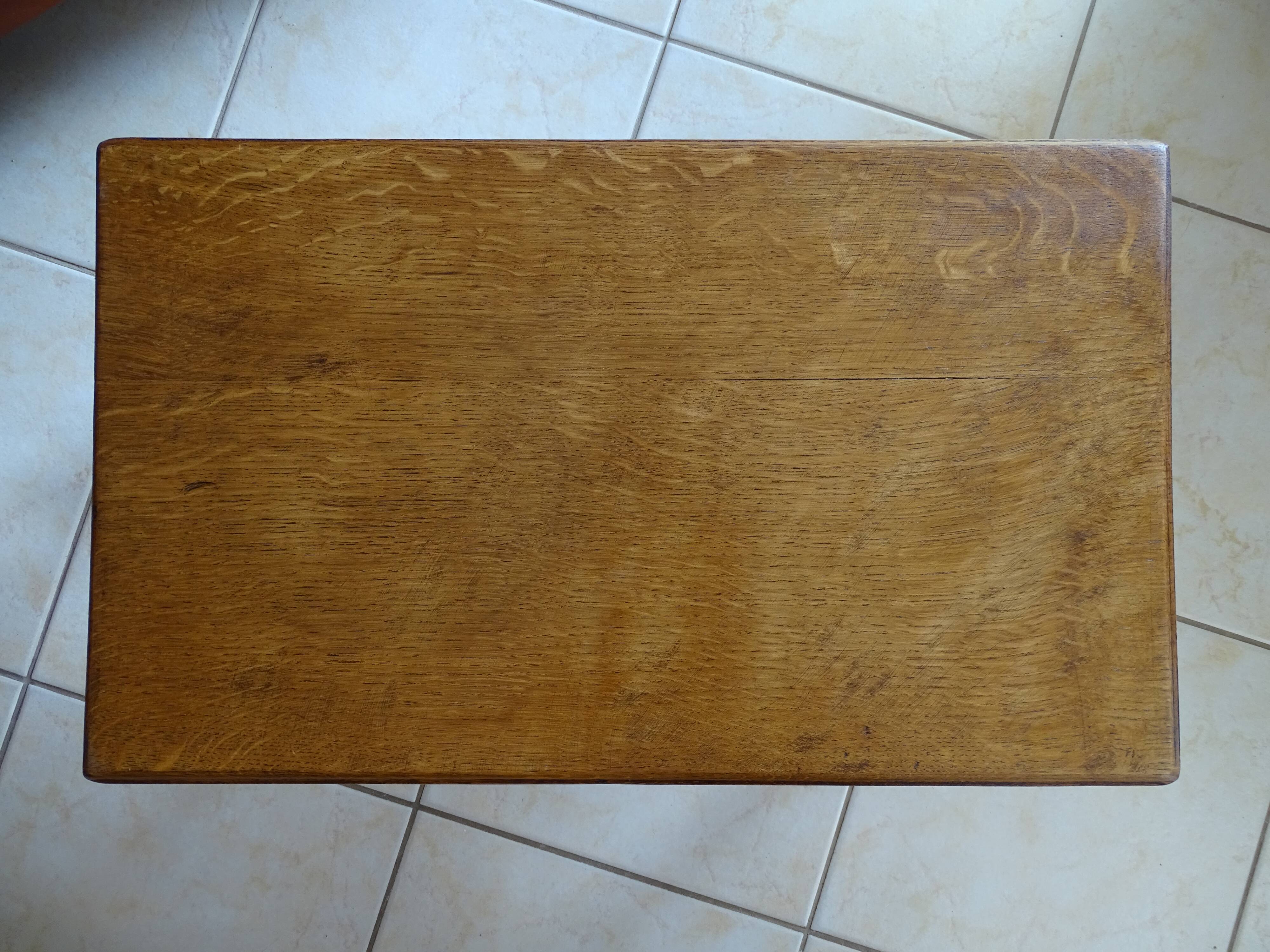 Old brutalist wood stool