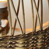 Art deco rattan wicker mushroom table lamp, ca 1930s