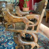 African tribal ensemble of 4 pieces of furniture for dignitaries of the Kingdom of Dahomey, Benin.