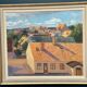 Large Original Swedish Oil on Panel – "Urban Landscape" by Wilhelm Matton – Signed – Dated 1947 – Framed – 83 × 73 cm (32.7 in × 28.7 in)