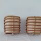 Pair of bamboo wall light
