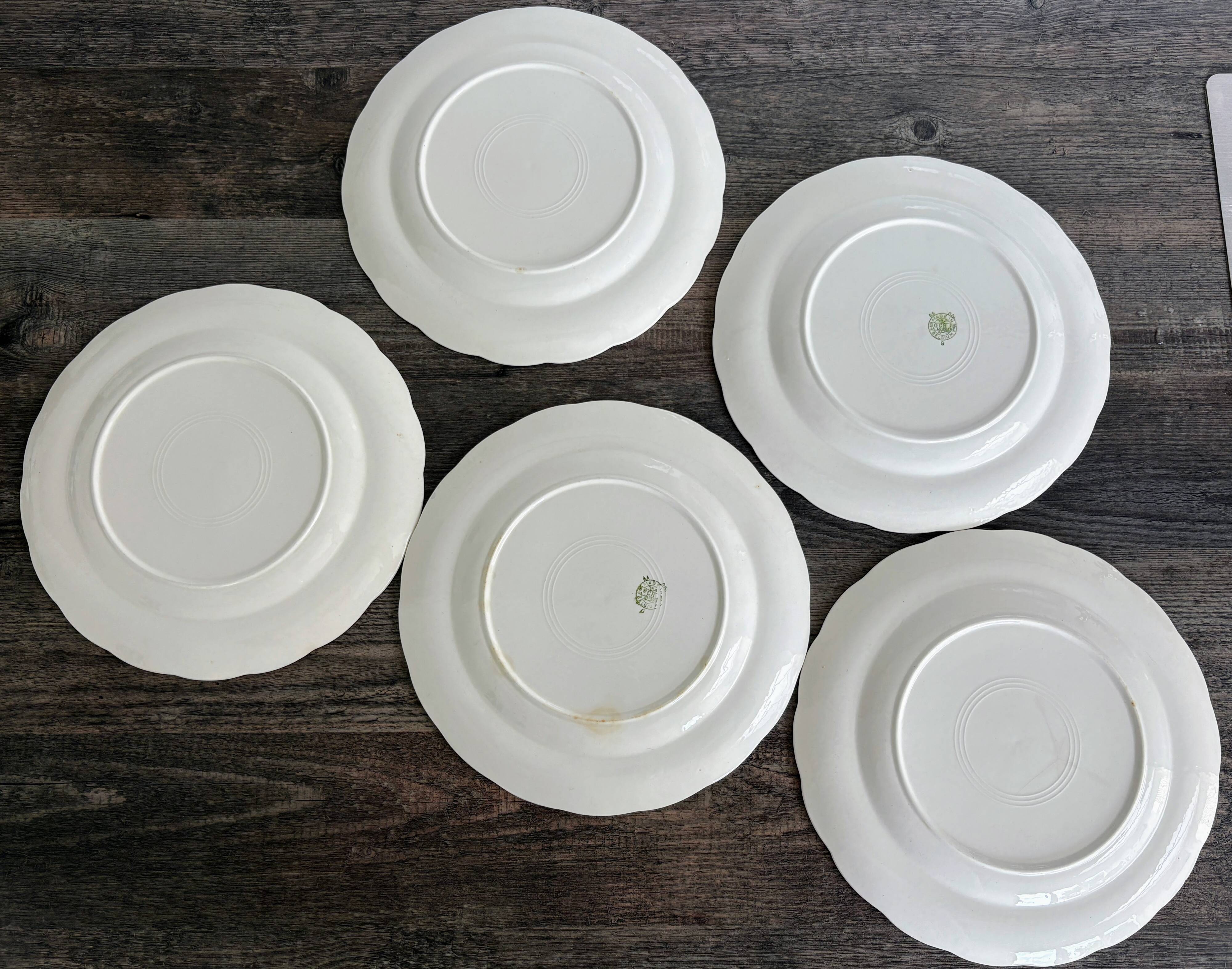 Set of 5 boch la louvière dinner plates