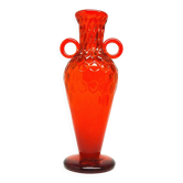 Vase, modernisme, verre rouge, conçu par M. Gołogórski, Pologne, années 1970