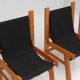Set of Italian wooden chairs with black fabric
