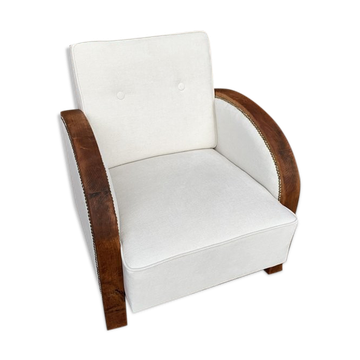 Art deco beige lounge chair, 1920s