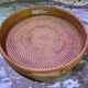 Round wicker tray
