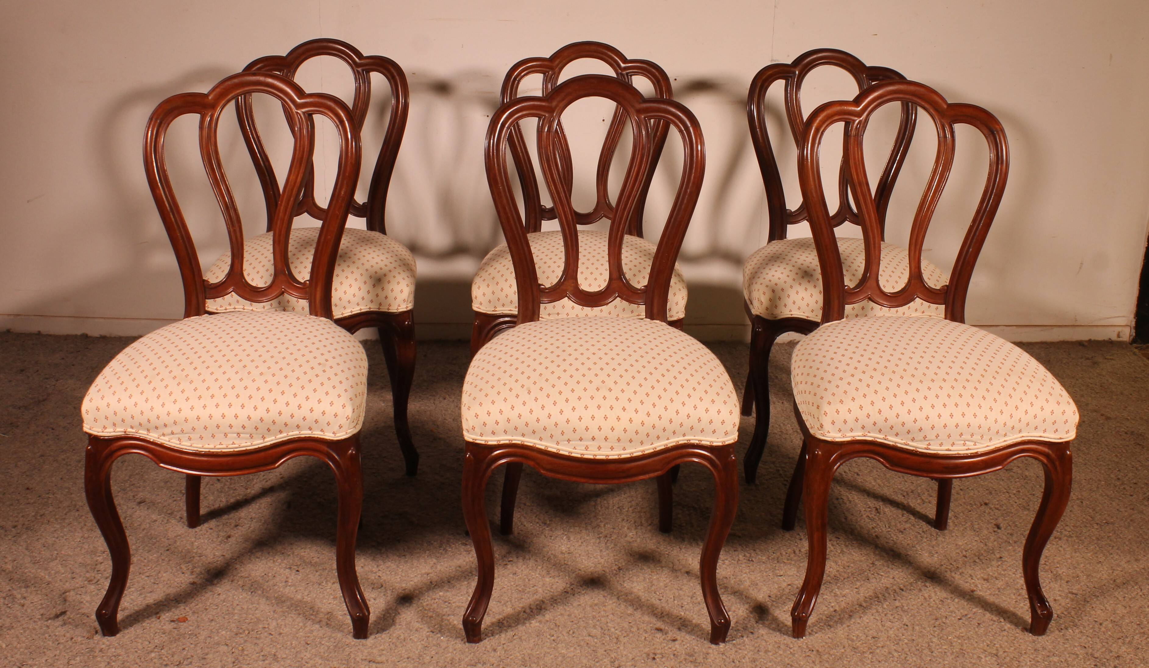 Set of 6 Napoleon III period chairs