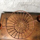 Metal basket with candlesticks