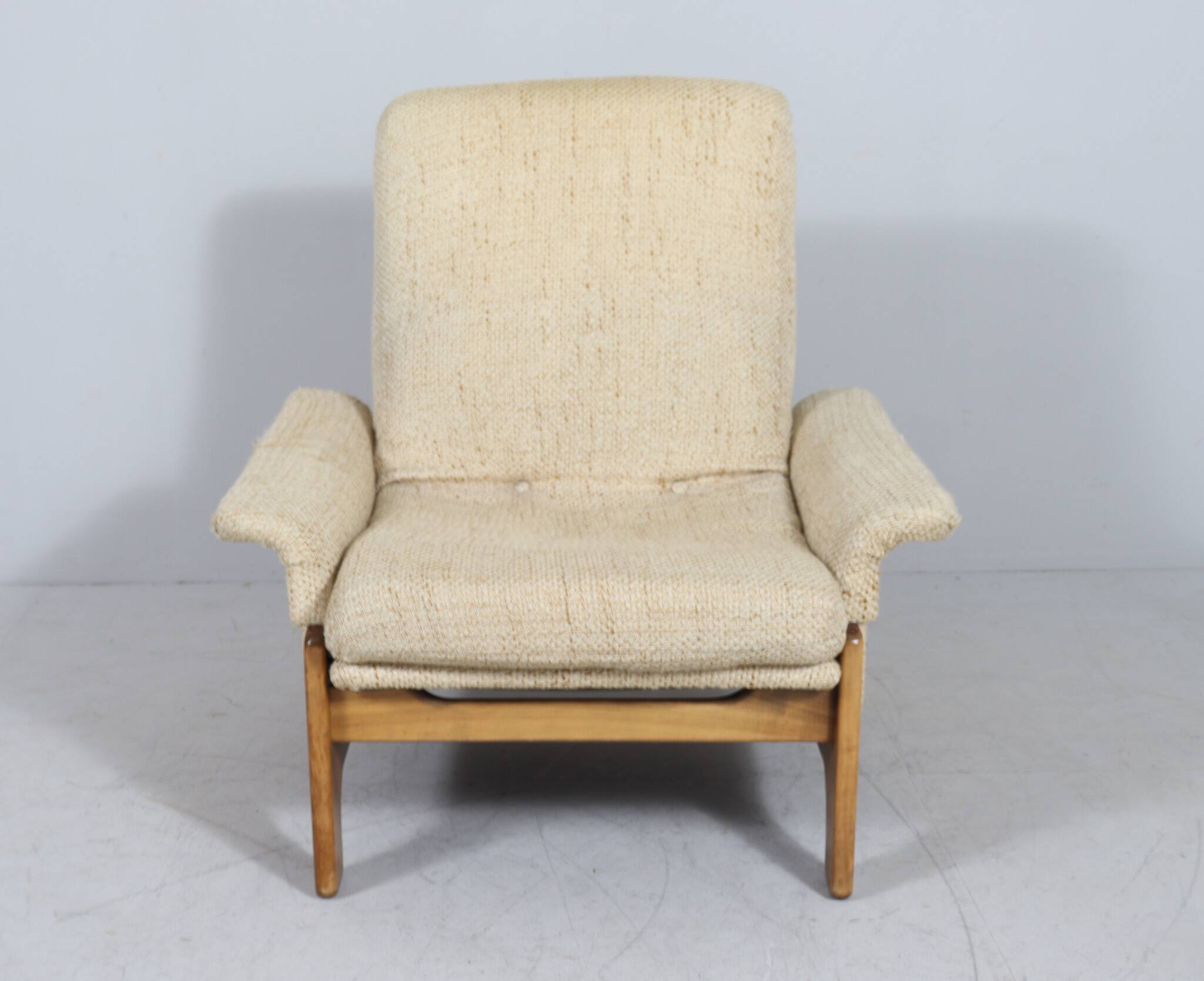 Fauteuil lounge scandinave du milieu du siècle avec ottoman, 1970