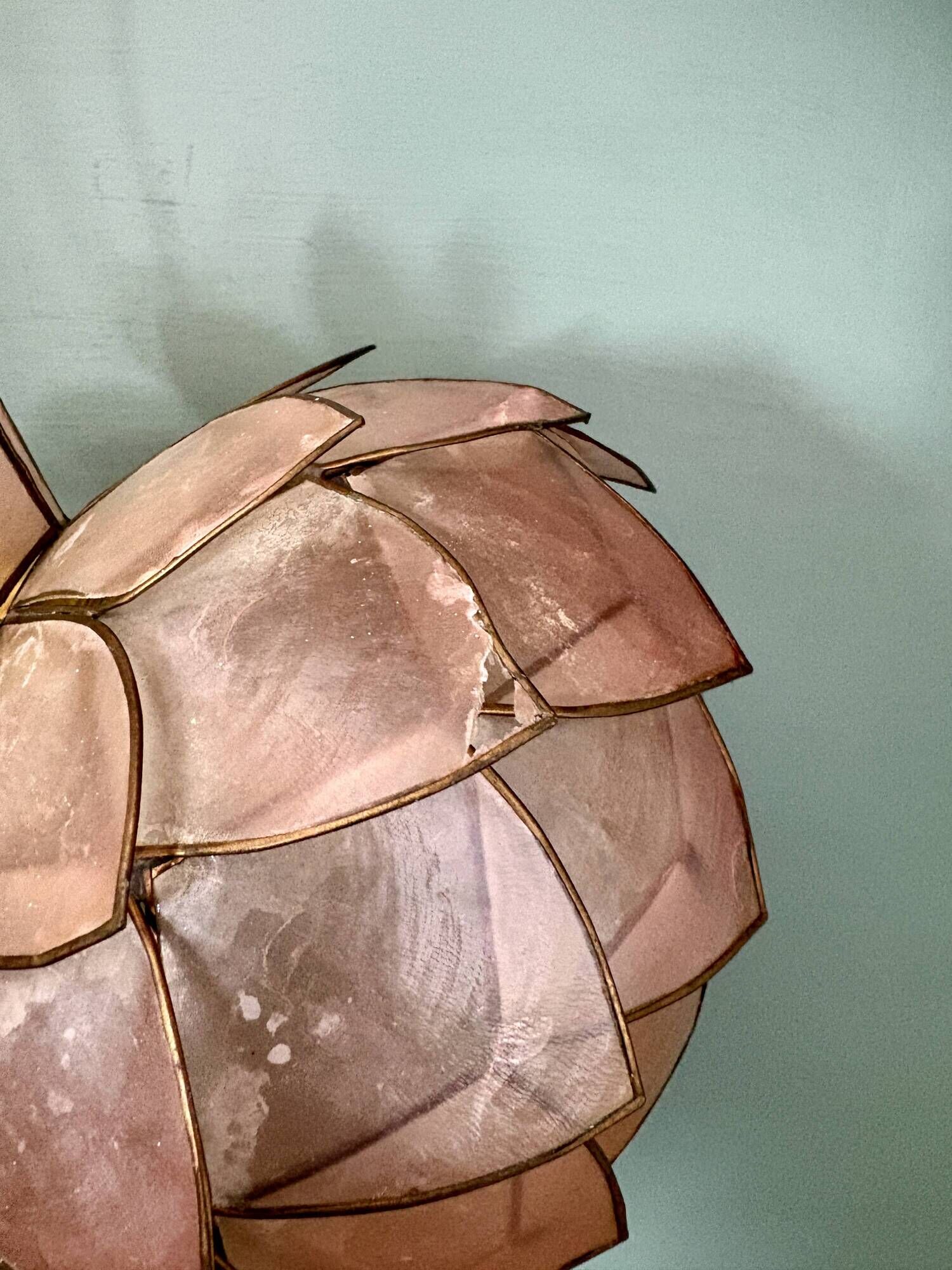 Vintage pink mother-of-pearl pendant light
