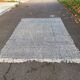 Tapis Beni Ouarain laine fait main 200x300cm blanc et noir