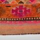 Long Tapis Couloir Vintage Orange et Fuchsia à Motifs Géométriques,91x278Cm