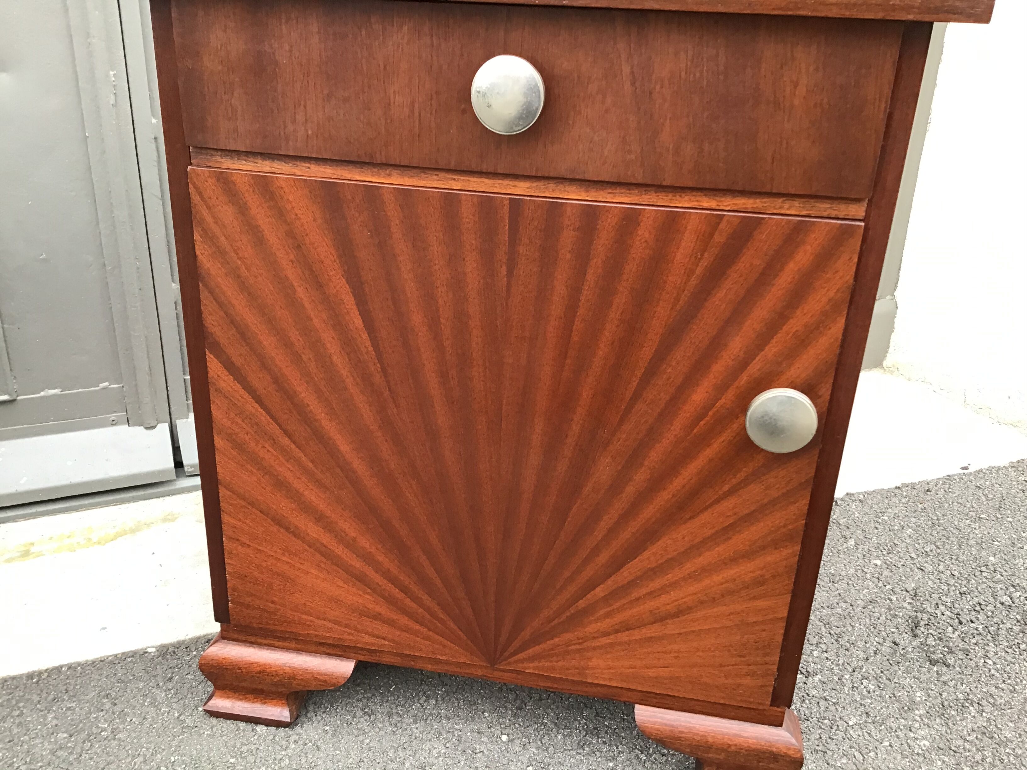 Paire de chevets art deco vintage 1940 acajou