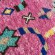 Boho chic tapis marocain rose en laine