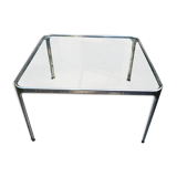 Vintage coffee table chrome and glass