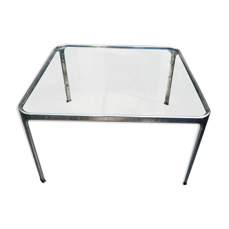 Vintage coffee table chrome and glass