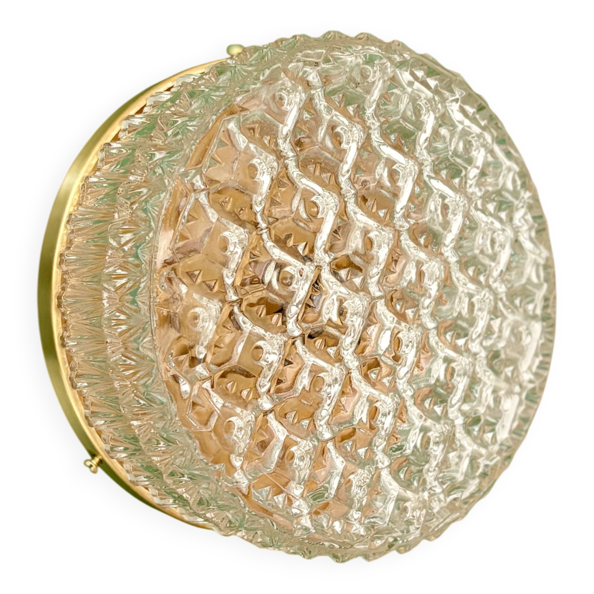 Vintage moulded glass wall or ceiling light globe