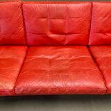 Sofa 3 places leather and chrome design 1950