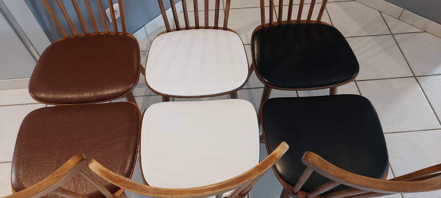 Set of 6 Menuet Baumann chairs 1970