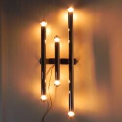 Tede Light wall lamp with 3 chrome cylinders, 1970s