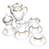 Empire coffee service in porcelain, 19th century swan neck, Paris porcelain