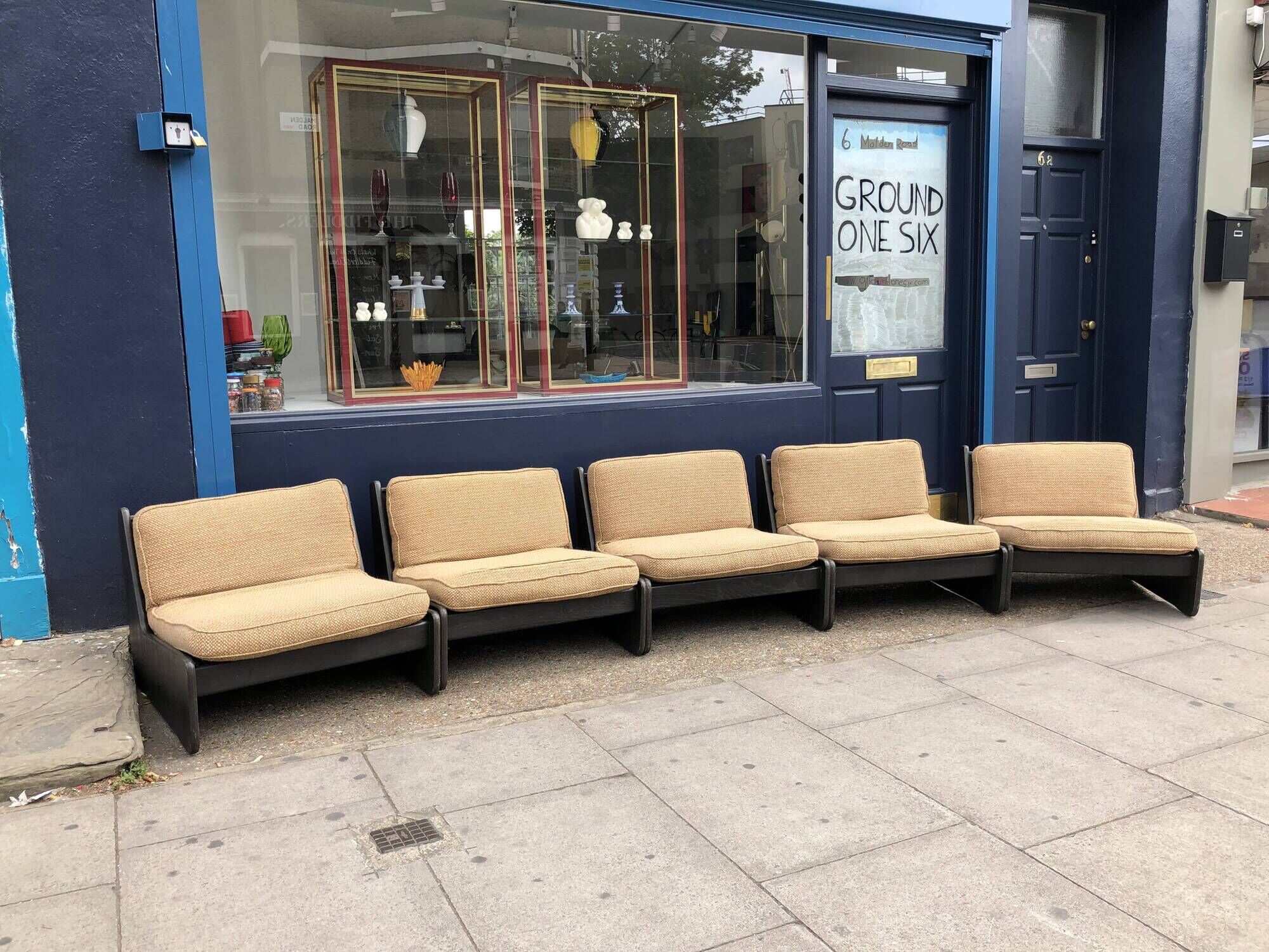 2 carl straub modular lounge armchairs vintage 1970s boucle sofa midcentury 1960s