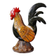 Small decorative rooster in handcrafted enameled ceramic folk art
