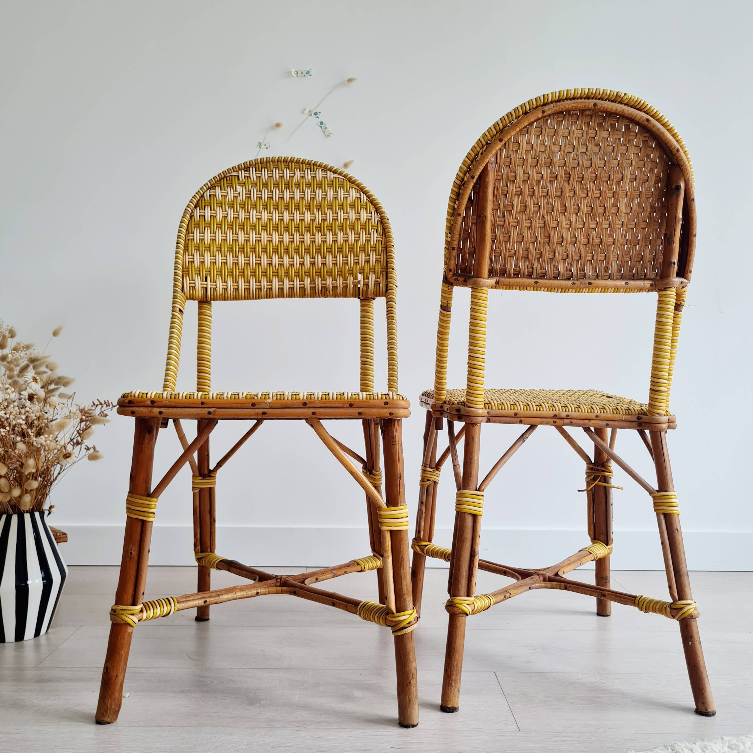 Rattan bistro chairs