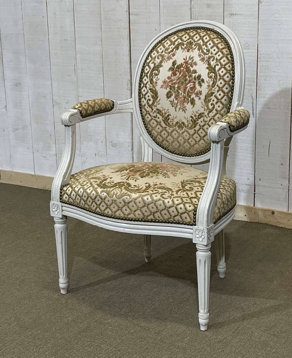 1970s Louis XVI style cabriolet armchair