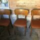 Lot de 3 chaises bistrot thonet bois courbé et skaï marron