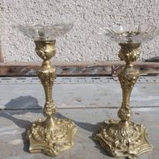 paire bougeoirs bronze