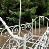 Folding child's bed with wrought iron canopy or romantic garden bench 19th