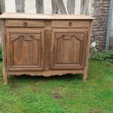 Country sideboard 2 doors 2 drawers solid oak old raw wood