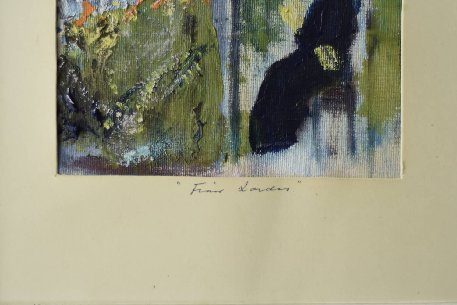 Oil on canvas framed by Frideborg Bryth, Finis Lordes, 1950