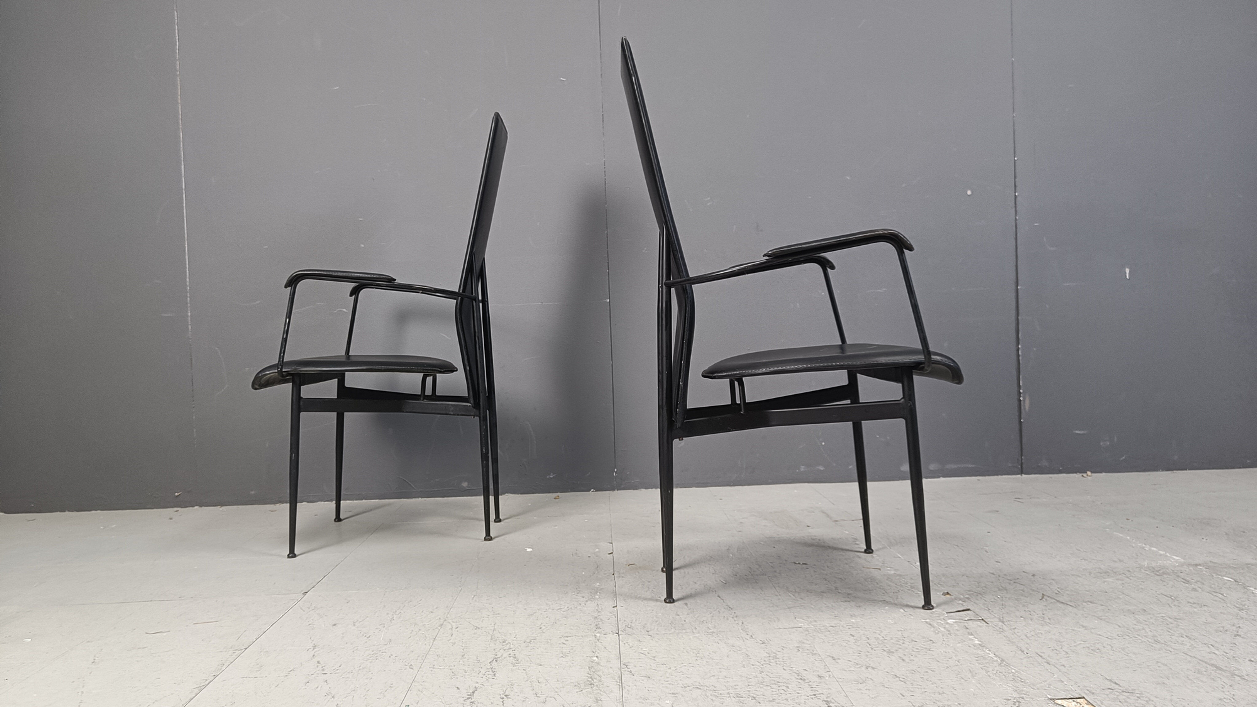 Vintage S44 dining chairs by Giancarlo Vegni for Fasem, set of 4, 1980