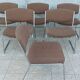 Set of 6 vintage low chrome metal chairs
