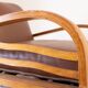 Fauteuil convertible Art Déco italien en éco-cuir marron.