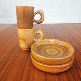 Duo of vintage stoneware cups