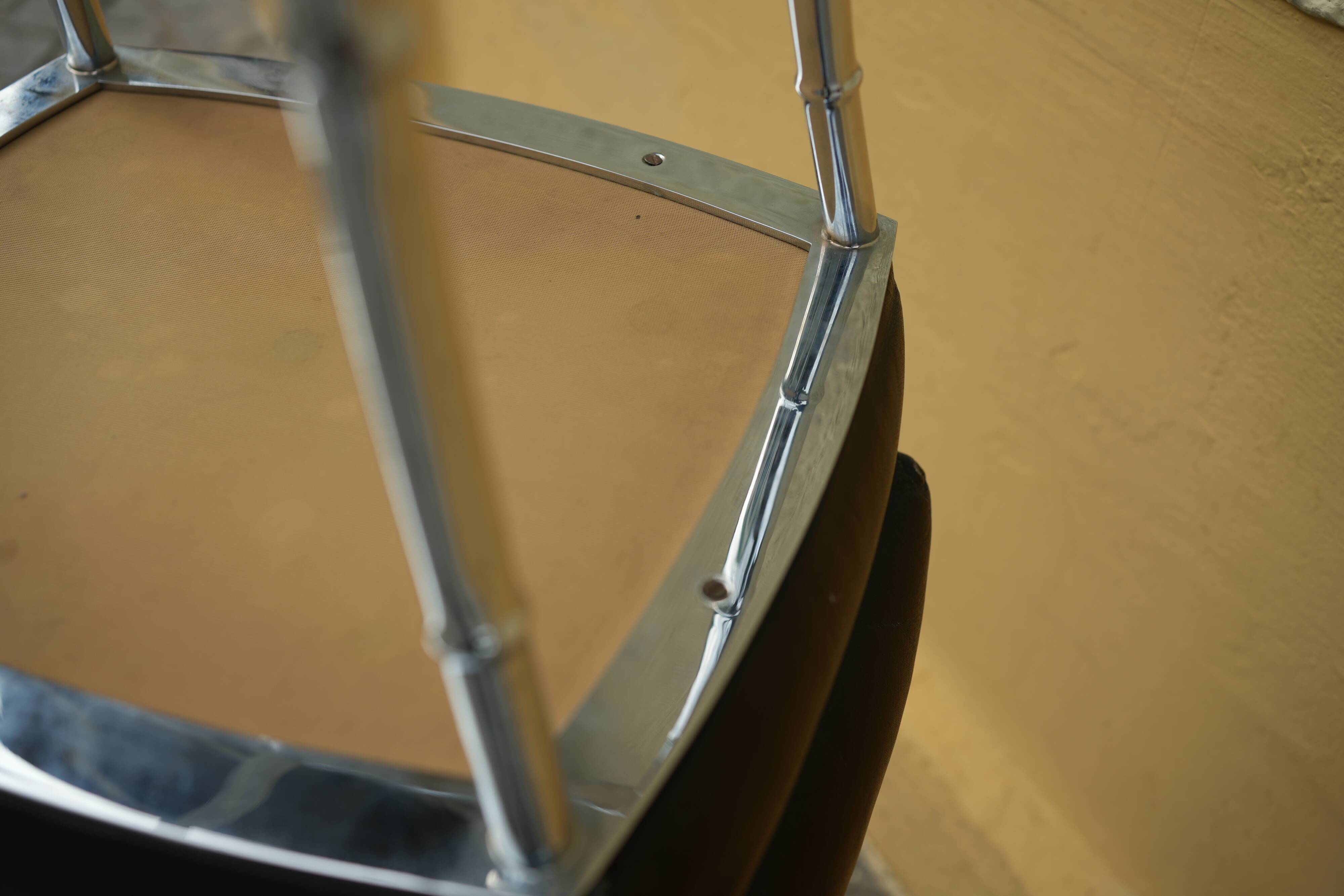 Pair of Bamboo Style Stools Attributed to Jacques Adnet: