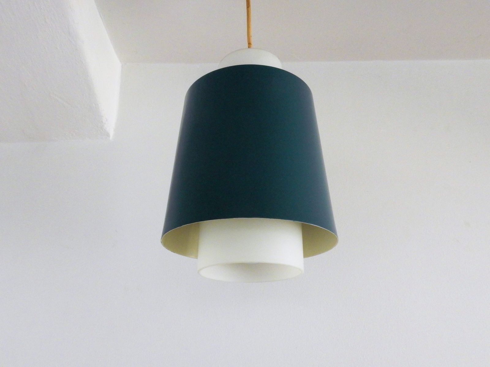 Vintage 1960s opalin glass suspension