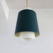 Suspension vintage en verre opalin 1960s