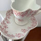 Old sauce pot with tray Garland of roses Gien