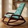 Wooden rocking chair by ÚLUV, mid-century modern, 1970s, Czechoslovakia