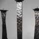 Brutalist Hammered Texture Metal Candelabrum