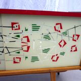 Vintage sideboard with 2 sliding glass doors