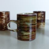 Set of 5 stoneware espresso cups