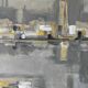 HST Marine painting "Industrial port" signed around 1950