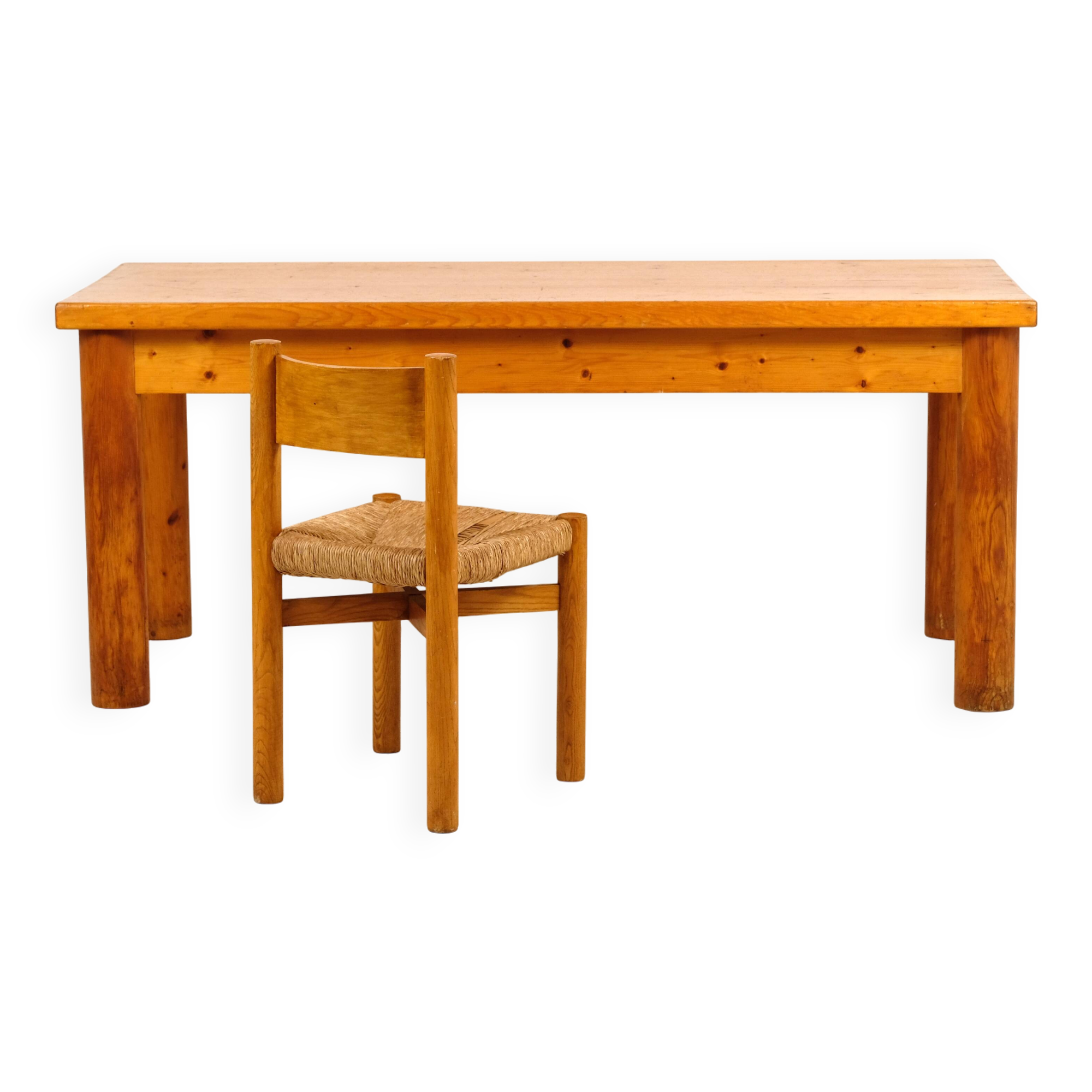 René Martin desk and Méribel chair by Charlotte Perriand 1955