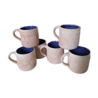 6 terracotta mugs