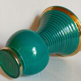 Art-deco vase in green and gold slip